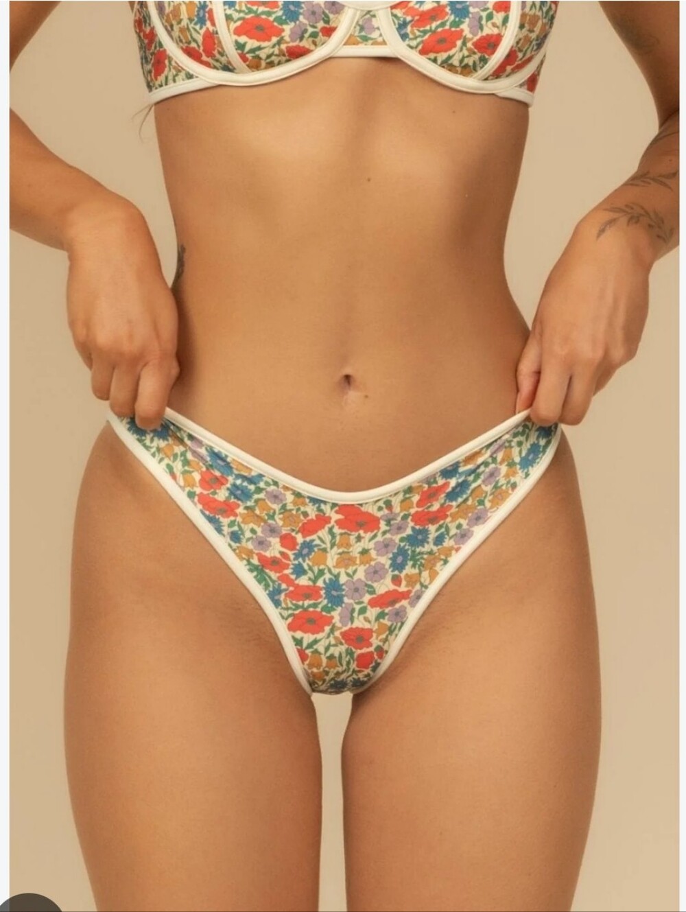 New!Montce Florencia Floral Binded Lulu Bikini Bottom